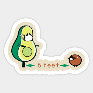 Social Distancing Avocado Sticker